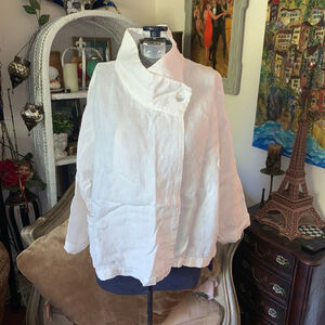 Bryn Walker White Linen Button Down jacket XS